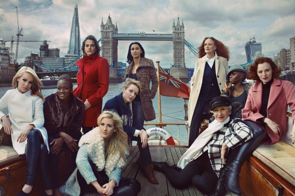 HELEN MIRREN, Grace Coddington, Darcey Bussell and Tracey Emin are among the women shot by Annie Leibovitz for the new M&S campaign , The high street retailer, which isn't holding back in its bid to turn its fortunes around this year, has included Olympic Gold winning-Nicola Adams; Brick Lane author Monica Ali; 2011's Nurse of the Year Helen Allen; supermodel Karen Elson; singers Ellie Goulding and Laura Mvula; burns survivor, television presenter and charity campaigner Katie Piper; and Jasmine Whitbread - ceo of Save the Children - in the mix to model it's autumn/winter 2013 collection. Settings include a boat in front of Tower Bridge; in the English countryside (with Elson holding a lamb); in a London artist's studio and a traditional country house., Image: 170174637, License: Rights-managed, Restrictions: , Model Release: no, Credit line: Profimedia, Thunder Press
