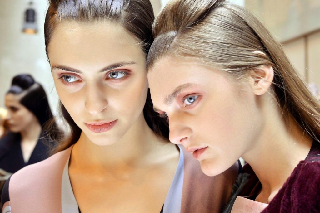 Feb. 28, 2015 - Milan, ITALY - Antonio Marras. Beauty Backstage, HAIR, LIPS, FACE, BBT, MODEL ON BACKSTAGE, MILAN FASHION WEEK 2015 WOMEN READY TO WEAR FOR FALL WINTER, RTW, DEFILE, FASHION SHOW RUNWAY COLLECTION, PRET A PORTER, MODELWEAR, MODESCHAU LAUFSTEG HERBST, AUTUMN, WOMEN MAILAND, MILANO ITALY.MILPAPFW15, Image: 229506514, License: Rights-managed, Restrictions: * Austria Rights Out *, Model Release: no, Credit line: Profimedia, Zuma Press - Archives