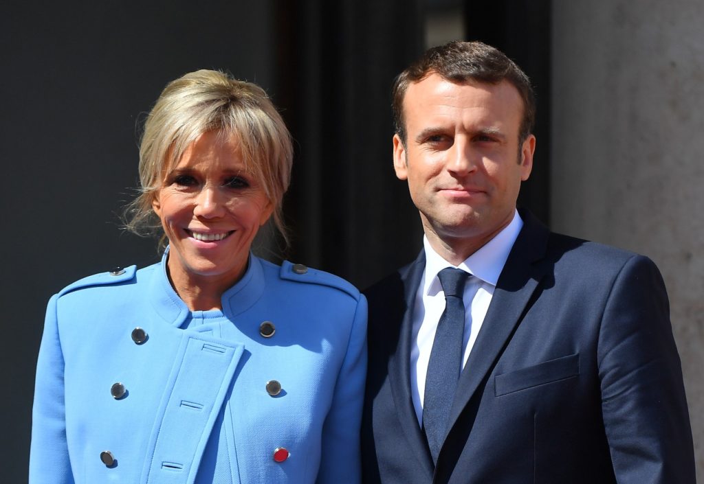 French president Emmanuel Macron and his wife Brigitte Macron after the ceremony at the Elysee Presidential Palace on May 14, 2017 in Paris, France. Macron was elected President of the French Republic on May 07, 2017 with 66,1 % of the votes cast., Image: 332257320, License: Rights-managed, Restrictions: , Model Release: no, Credit line: Profimedia, Abaca