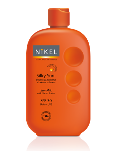 Hidratantno mlijeko za sunčanje Silky Sun pruža visoku zaštitu od jakih sunčevih zraka i opeklina. Sprječava nastajanje slobodnih radikala koji oštećuju kožu. Čuva kožu od prijevremenog starenja