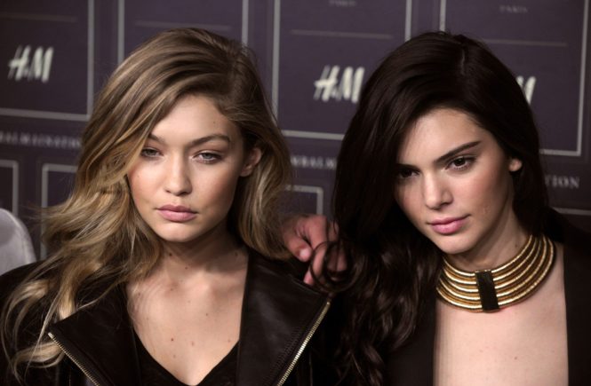 Oct. 21, 2015 - New York, New York, USA - Gigi Hadid and Kendall Jenner attend the Balmain x H&M collection show at 23 Wall Street on October 20, 2015 in New York City., Image: 263462534, License: Rights-managed, Restrictions: , Model Release: no, Credit line: Profimedia, Zuma Press - Entertaiment