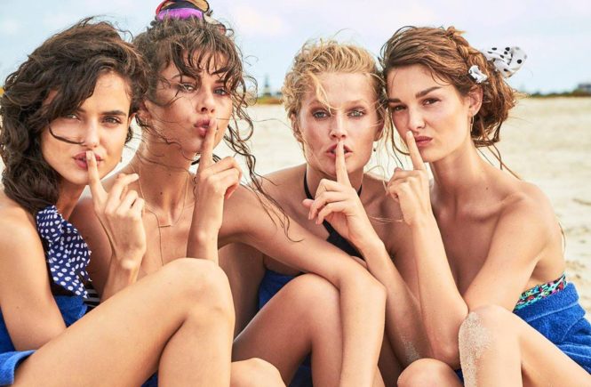 Fashion models Spanish Blanca Padilla and German Toni Garrn star in Calzedonia Spring Summer 2017 swimwear collection., Image: 329528961, License: Rights-managed, Restrictions: EDITORIAL USE ONLY, Model Release: no, Credit line: Profimedia, Balawa Pics