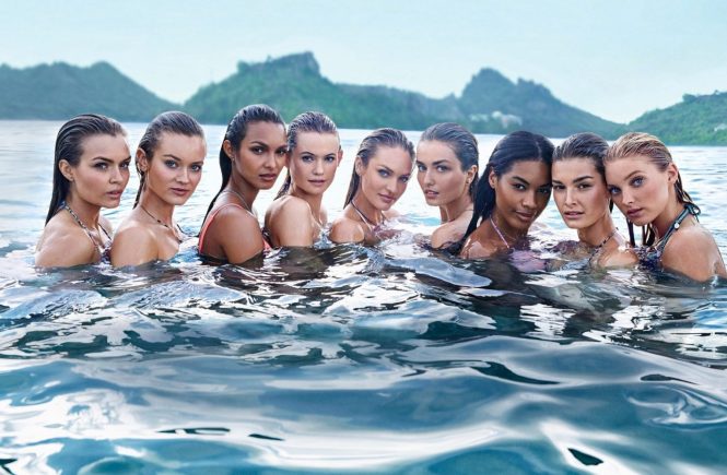 Victoriaâ€™s Secret Supermodels: Josephine Skriver, Jac Jagaciak, Lais Ribiero, Behati Prinsloo, Candice Swanepoel , Andreea Diaconu, Sharam Diniz, Ophelie Guillermand and Elsa Hosk pose for The New Swim 2015 Catalogue, Image: 218650793, License: Rights-managed, Restrictions: Worldwide rights, Model Release: no, Credit line: Profimedia, Crystal pictures