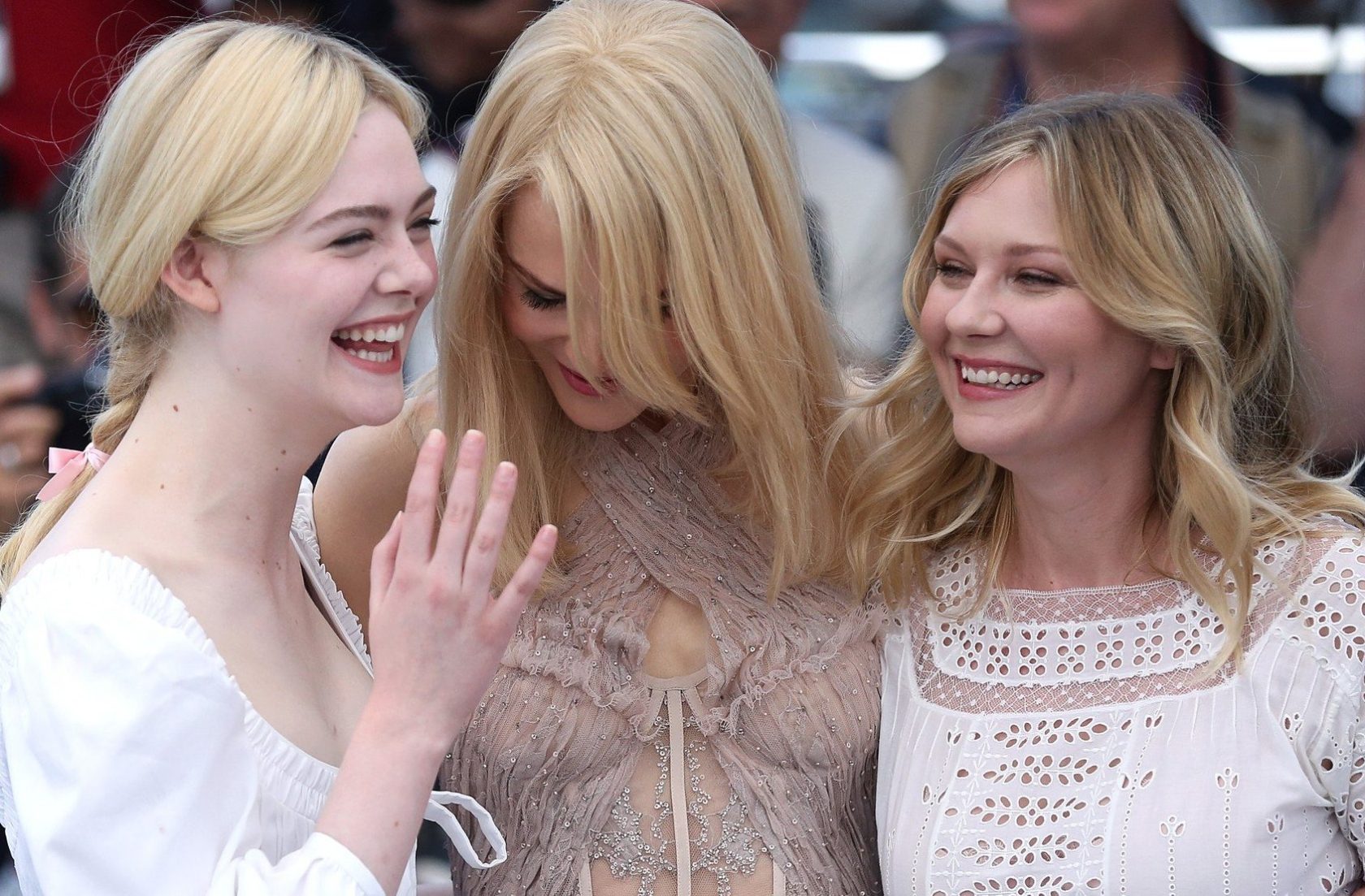 Elle Fanning (L), Nicole Kidman (C) and Kirsten Dunst arrive at a photocall for the film "The Beguiled" during the 70th annual Cannes International Film Festival in Cannes, France on May 24, 2017. Photo by /UPI, Image: 357117222, License: Rights-managed, Restrictions: , Model Release: no, Credit line: Profimedia, UPI