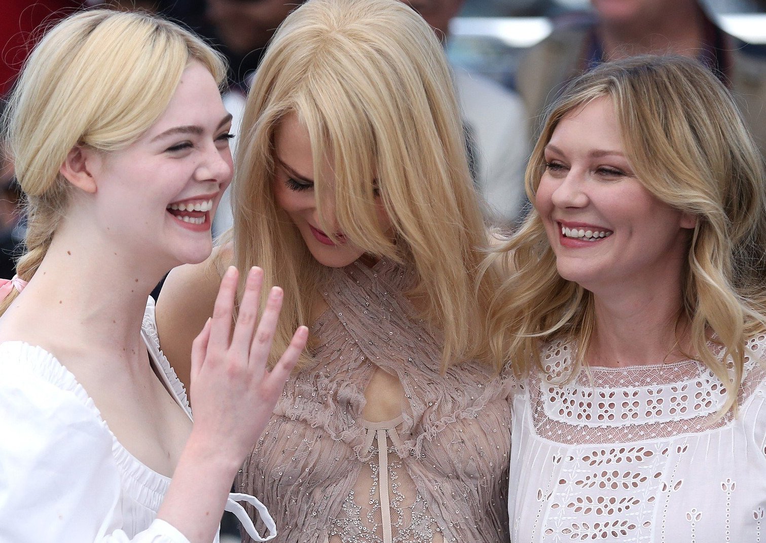 Elle Fanning (L), Nicole Kidman (C) and Kirsten Dunst arrive at a photocall for the film "The Beguiled" during the 70th annual Cannes International Film Festival in Cannes, France on May 24, 2017. Photo by /UPI, Image: 357117222, License: Rights-managed, Restrictions: , Model Release: no, Credit line: Profimedia, UPI