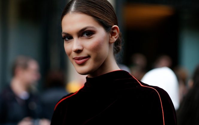 Street style, Iris Mittenaere arriving at Jean-Paul Gaultier Spring-Summer 2018 Haute Couture show held at Rue Saint-Martin, in Paris, France, on January 24th, 2018. Photo by Marie-Paola Bertrand-Hillion/ABACAPRESS.COM