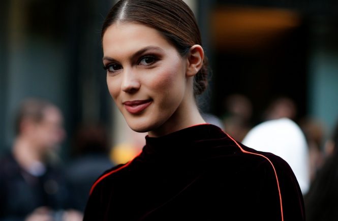Street style, Iris Mittenaere arriving at Jean-Paul Gaultier Spring-Summer 2018 Haute Couture show held at Rue Saint-Martin, in Paris, France, on January 24th, 2018. Photo by Marie-Paola Bertrand-Hillion/ABACAPRESS.COM