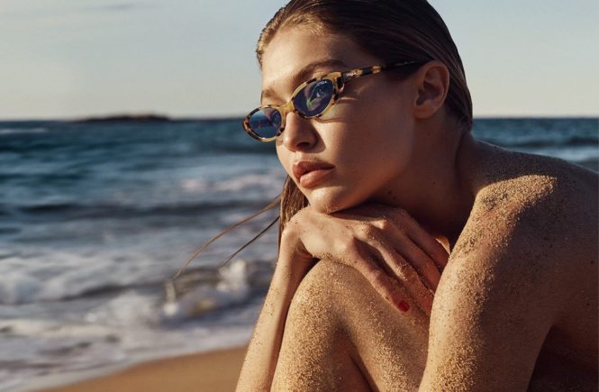 Stunning model Gigi Hadid strips down to a bikini in a new advertising campaign for ‘Vogue Eyewear.’, Image: 369142930, License: Rights-managed, Restrictions: , Model Release: no, Credit line: Profimedia, IMP Features