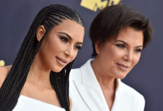 2018 MTV Movie and TV Awards. Barker Hangar, Santa Monica, California. Pictured: Kim Kardashian and Kris Jenner. EVENT June 16, 2018 Job: 180616A1, Image: 375185959, License: Rights-managed, Restrictions: 000, Model Release: no, Credit line: Profimedia, Bauer Griffin