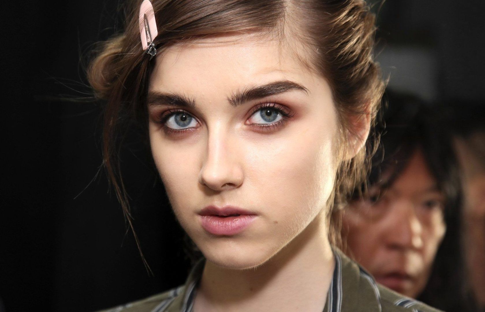 September 7, 2017 - New York, USA - Brock Collection. MODEL ON BEAUTY BACKSTAGE, WOMAN WOMEN, NEW YORK FASHION WEEK 2018 READY TO WEAR, COLLECTION, PRET A PORTER, SPRING SUMMER FRUEHLING SOMMER .NYSS18, Image: 348809363, License: Rights-managed, Restrictions: * Austria Rights Out *, Model Release: no, Credit line: Profimedia, Zuma Press - Archives