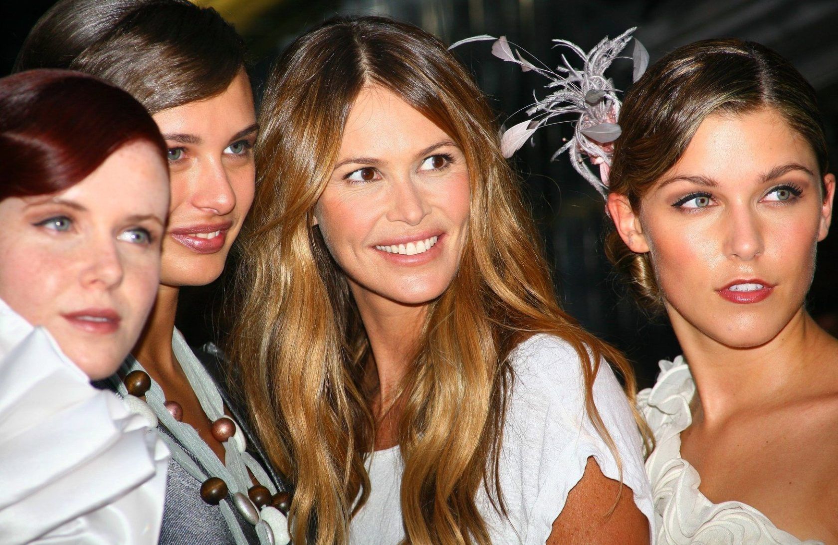 Series judge, model Elle Macpherson (centre) with the contestants during the launch of 2010 Britain's Next Top Model Series 6 at Circus, central London, 30/06/2010., Image: 76747564, License: Rights-managed, Restrictions: , Model Release: no, Credit line: Profimedia, TEMP Camerapress