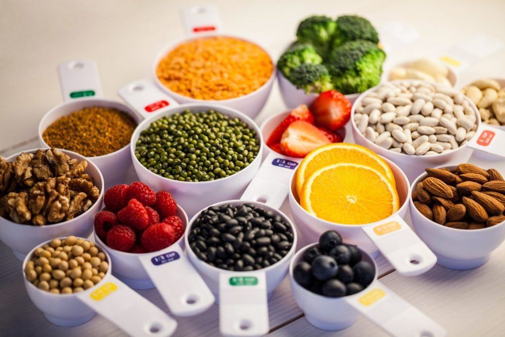 Portion cups of healthy ingredients