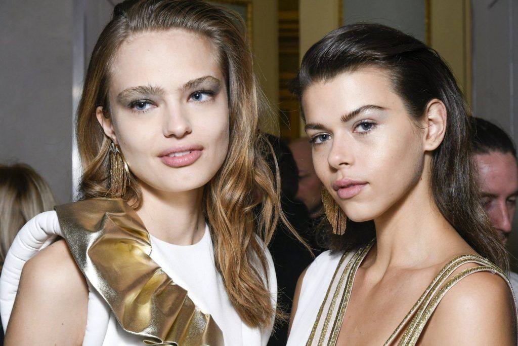 February 23, 2017 - Milan, ITALY - Genny.MODEL ON BACKSTAGE, MAKE UP MAKEUP, FACE, HEAD, HAIR, LIPS, WOMAN, MILAN MILANO FASHION WEEK 2017 WOMEN READY TO WEAR FOR FALL WINTER, DEFILE, FASHION SHOW RUNWAY COLLECTION, PRET A PORTER, MODELWEAR, MODESCHAU LAUFSTEG AUTUMN HERBST .MILFW17, Image: 322826289, License: Rights-managed, Restrictions: * Austria Rights Out *, Model Release: no, Credit line: Profimedia, Zuma Press - Archives