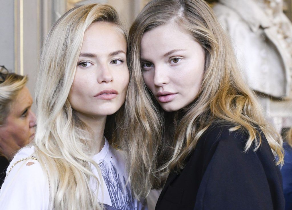 September 28, 2017 - Paris, FRANCE - Balmain.MODEL ON BACKSTAGE, WOMAN, PARIS FASHION WEEK 2018 WOMEN READY TO WEAR FOR SPRING SUMMER, PRET A PORTER, FR�œHLING FRUEHLING SOMMER.PAPS18, Image: 351469760, License: Rights-managed, Restrictions: * Austria Rights Out *, Model Release: no, Credit line: Profimedia, Zuma Press - Archives