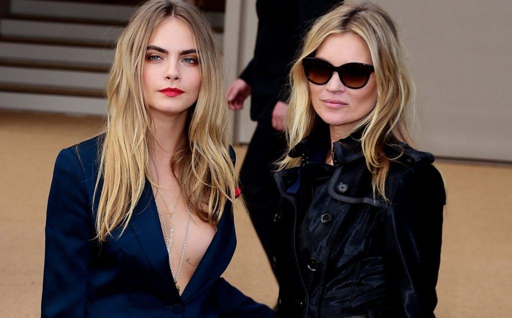 File photo dated 15/9/2014 of Cara Delevingne (left) and Kate Moss who say they fed up with selfie requests in restaurant toilets., Image: 262013433, License: Rights-managed, Restrictions: FILE PHOTO, Model Release: no, Credit line: Profimedia, Press Association