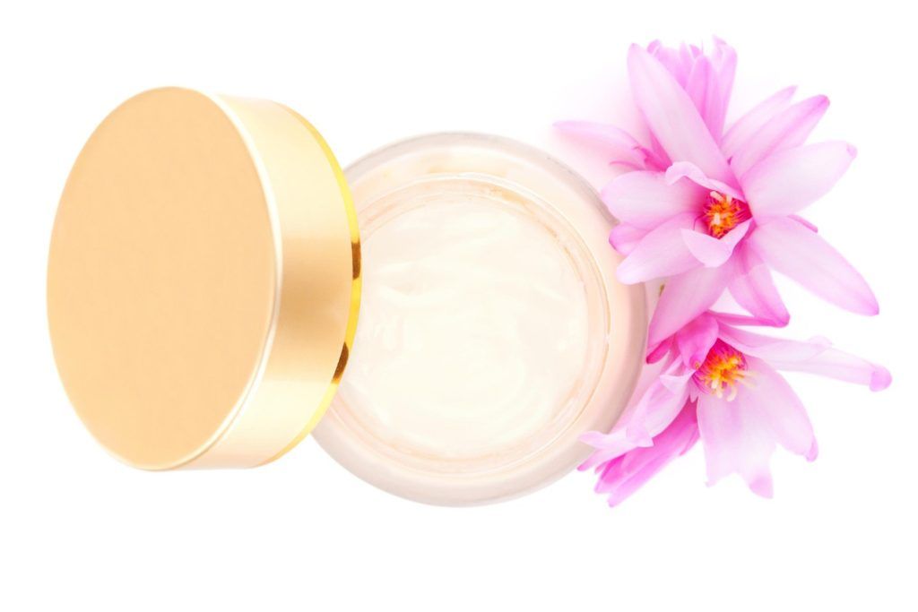 Cosmetic cream with blossom, top view isolated on white background. Luxurious cosmetics and makeup concept., Image: 317114730, License: Royalty-free, Restrictions: , Model Release: no, Credit line: Profimedia, Alamy