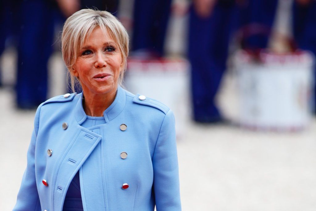 The wife of Emmanuel Macron, Brigitte Trogneux, arrives at the Elysee presidential Palace to attend Emmanuel Macron's formal inauguration ceremony as French President on May 14, 2017 in Paris., Image: 332263914, License: Rights-managed, Restrictions: Worldwide rights, Model Release: no, Credit line: Profimedia, Crystal pictures