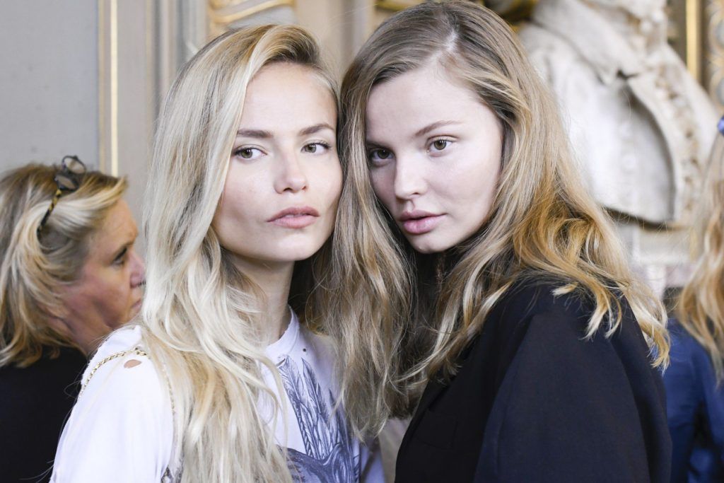 September 28, 2017 - Paris, FRANCE - Balmain.MODEL ON BACKSTAGE, WOMAN, PARIS FASHION WEEK 2018 WOMEN READY TO WEAR FOR SPRING SUMMER, PRET A PORTER, FR�œHLING FRUEHLING SOMMER.PAPS18, Image: 351469760, License: Rights-managed, Restrictions: * Austria Rights Out *, Model Release: no, Credit line: Profimedia, Zuma Press - Archives