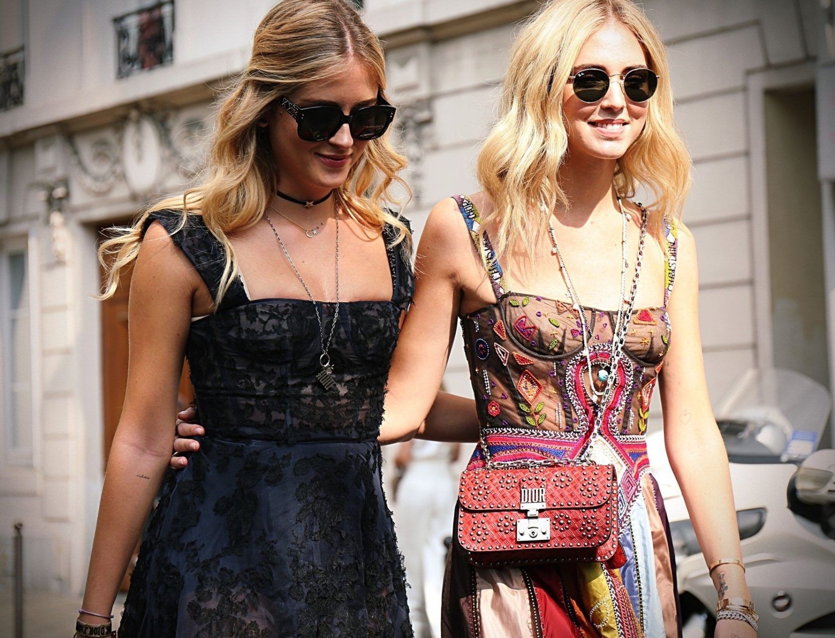 September 26, 2017 - Paris, France - Chiara and Valentina Ferragni on the street during the Paris Fashion Week., Image: 353576441, License: Rights-managed, Restrictions: , Model Release: no, Credit line: Profimedia, Zuma Press - Archives