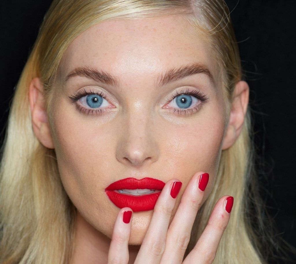 FOR EDITORIAL USE ONLY. Blumarine Backstage Milan Ready to Wear. Spring/Summer 2018. Swedish model Elsa Hosk. ADDITIONAL IMAGES AVAILABLE ON REQUEST., Image: 355000073, License: Rights-managed, Restrictions: , Model Release: no, Credit line: Profimedia, TEMP Camerapress