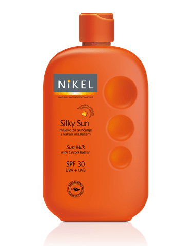 Hidratantno mlijeko za sunčanje Silky Sun pruža visoku zaštitu od jakih sunčevih zraka i opeklina. Sprječava nastajanje slobodnih radikala koji oštećuju kožu. Čuva kožu od prijevremenog starenja