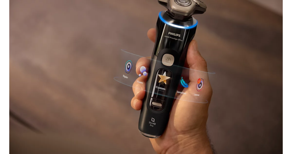 detalj električnog aparata za brijanje i oštrica