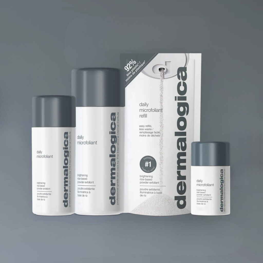 Dermalogica Daily Microfoliant dostupan u više veličina, uz refill pakiranje za jednostavniju i održiviju nadopunu